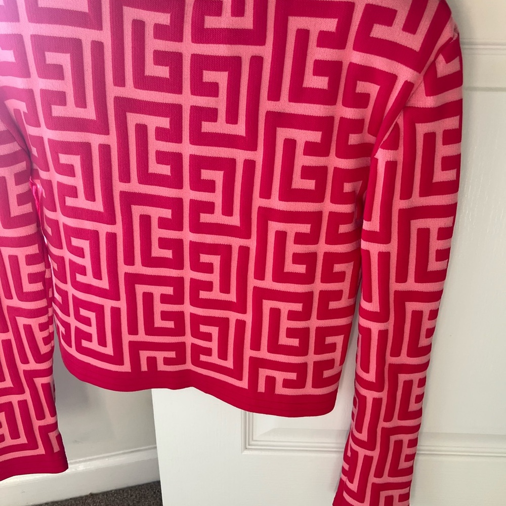 Balmain Pink Graphic cardigan